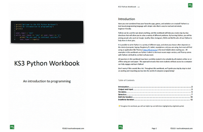 KS3 Python Programming Workbook on TES