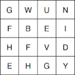 Screenshot showing an examples of a produced word search